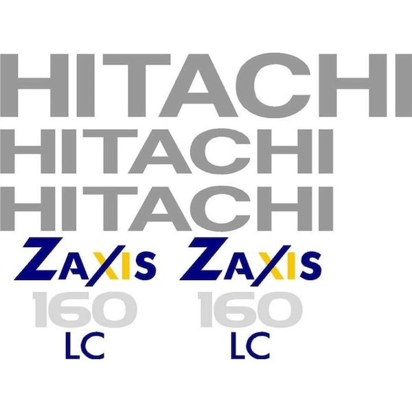 Aftermarket Hitachi Excavator Decal Set for Zaxis 160 LC Brand New HTZX160DECALSET - main